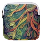 Outdoors Night Setting Scene Forest Woods Light Moonlight Nature Wilderness Leaves Branches Abstract Mini Square Pouch