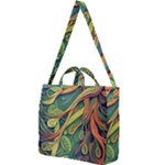 Outdoors Night Setting Scene Forest Woods Light Moonlight Nature Wilderness Leaves Branches Abstract Square Shoulder Tote Bag
