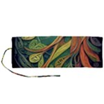 Outdoors Night Setting Scene Forest Woods Light Moonlight Nature Wilderness Leaves Branches Abstract Roll Up Canvas Pencil Holder (M)