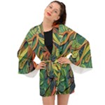 Outdoors Night Setting Scene Forest Woods Light Moonlight Nature Wilderness Leaves Branches Abstract Long Sleeve Kimono