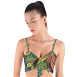 Outdoors Night Setting Scene Forest Woods Light Moonlight Nature Wilderness Leaves Branches Abstract Woven Tie Front Bralet