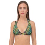 Outdoors Night Setting Scene Forest Woods Light Moonlight Nature Wilderness Leaves Branches Abstract Double Strap Halter Bikini Top