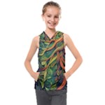 Outdoors Night Setting Scene Forest Woods Light Moonlight Nature Wilderness Leaves Branches Abstract Kids  Sleeveless Hoodie