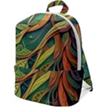 Outdoors Night Setting Scene Forest Woods Light Moonlight Nature Wilderness Leaves Branches Abstract Zip Up Backpack