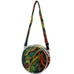 Outdoors Night Setting Scene Forest Woods Light Moonlight Nature Wilderness Leaves Branches Abstract Crossbody Circle Bag