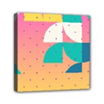 Abstract Geometric Bauhaus Polka Dots Retro Memphis Art Mini Canvas 6  x 6  (Stretched)