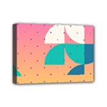Abstract Geometric Bauhaus Polka Dots Retro Memphis Art Mini Canvas 7  x 5  (Stretched)