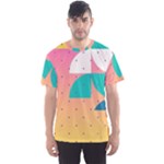 Abstract Geometric Bauhaus Polka Dots Retro Memphis Art Men s Sport Mesh T-Shirt