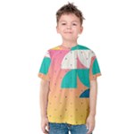 Abstract Geometric Bauhaus Polka Dots Retro Memphis Art Kids  Cotton T-Shirt