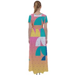 High Waist Short Sleeve Maxi Dress 