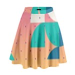 Abstract Geometric Bauhaus Polka Dots Retro Memphis Art High Waist Skirt