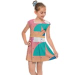 Abstract Geometric Bauhaus Polka Dots Retro Memphis Art Kids  Cap Sleeve Dress