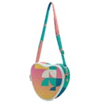 Abstract Geometric Bauhaus Polka Dots Retro Memphis Art Heart Shoulder Bag