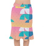 Abstract Geometric Bauhaus Polka Dots Retro Memphis Art Short Mermaid Skirt