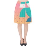 Abstract Geometric Bauhaus Polka Dots Retro Memphis Art Velvet High Waist Skirt