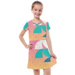 Abstract Geometric Bauhaus Polka Dots Retro Memphis Art Kids  Cross Web Dress