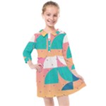 Abstract Geometric Bauhaus Polka Dots Retro Memphis Art Kids  Quarter Sleeve Shirt Dress