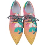 Abstract Geometric Bauhaus Polka Dots Retro Memphis Art Pointed Oxford Shoes