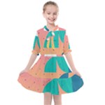 Abstract Geometric Bauhaus Polka Dots Retro Memphis Art Kids  All Frills Chiffon Dress