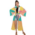 Abstract Geometric Bauhaus Polka Dots Retro Memphis Art Maxi Kimono