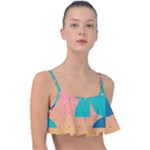 Abstract Geometric Bauhaus Polka Dots Retro Memphis Art Frill Bikini Top
