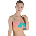 Abstract Geometric Bauhaus Polka Dots Retro Memphis Art Layered Top Bikini Top 
