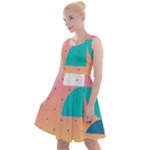 Abstract Geometric Bauhaus Polka Dots Retro Memphis Art Knee Length Skater Dress