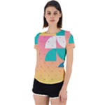 Abstract Geometric Bauhaus Polka Dots Retro Memphis Art Back Cut Out Sport T-Shirt