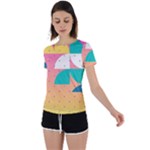 Abstract Geometric Bauhaus Polka Dots Retro Memphis Art Back Circle Cutout Sports T-Shirt