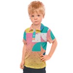 Abstract Geometric Bauhaus Polka Dots Retro Memphis Art Kids  Polo T-Shirt