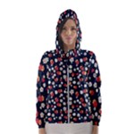Flowers Pattern Floral Antique Floral Nature Flower Graphic Women s Hooded Windbreaker