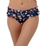 Flowers Pattern Floral Antique Floral Nature Flower Graphic Frill Bikini Bottoms