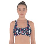 Flowers Pattern Floral Antique Floral Nature Flower Graphic Cross Back Sports Bra