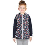 Flowers Pattern Floral Antique Floral Nature Flower Graphic Kids  Hooded Puffer Vest