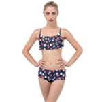 Flowers Pattern Floral Antique Floral Nature Flower Graphic Layered Top Bikini Set