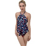 Flowers Pattern Floral Antique Floral Nature Flower Graphic Go with the Flow One Piece Swimsuit