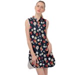 Flowers Pattern Floral Antique Floral Nature Flower Graphic Sleeveless Shirt Dress