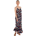 Flowers Pattern Floral Antique Floral Nature Flower Graphic Cami Maxi Ruffle Chiffon Dress