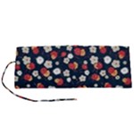 Flowers Pattern Floral Antique Floral Nature Flower Graphic Roll Up Canvas Pencil Holder (S)