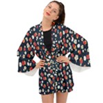 Flowers Pattern Floral Antique Floral Nature Flower Graphic Long Sleeve Kimono