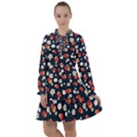 Flowers Pattern Floral Antique Floral Nature Flower Graphic All Frills Chiffon Dress