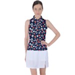 Flowers Pattern Floral Antique Floral Nature Flower Graphic Women s Sleeveless Polo T-Shirt