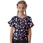 Flowers Pattern Floral Antique Floral Nature Flower Graphic Kids  Cut Out Flutter Sleeves