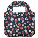 Flowers Pattern Floral Antique Floral Nature Flower Graphic Premium Foldable Grocery Recycle Bag