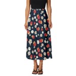 Flowers Pattern Floral Antique Floral Nature Flower Graphic Classic Midi Chiffon Skirt
