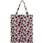 Roses Flowers Leaves Pattern Scrapbook Paper Floral Background Zipper Classic Tote Bag