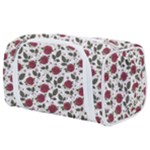 Roses Flowers Leaves Pattern Scrapbook Paper Floral Background Toiletries Pouch