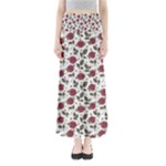 Roses Flowers Leaves Pattern Scrapbook Paper Floral Background Full Length Maxi Skirt