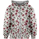 Roses Flowers Leaves Pattern Scrapbook Paper Floral Background Kids  Zipper Hoodie Without Drawstring