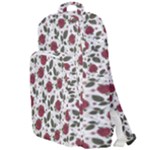 Roses Flowers Leaves Pattern Scrapbook Paper Floral Background Double Compartment Backpack